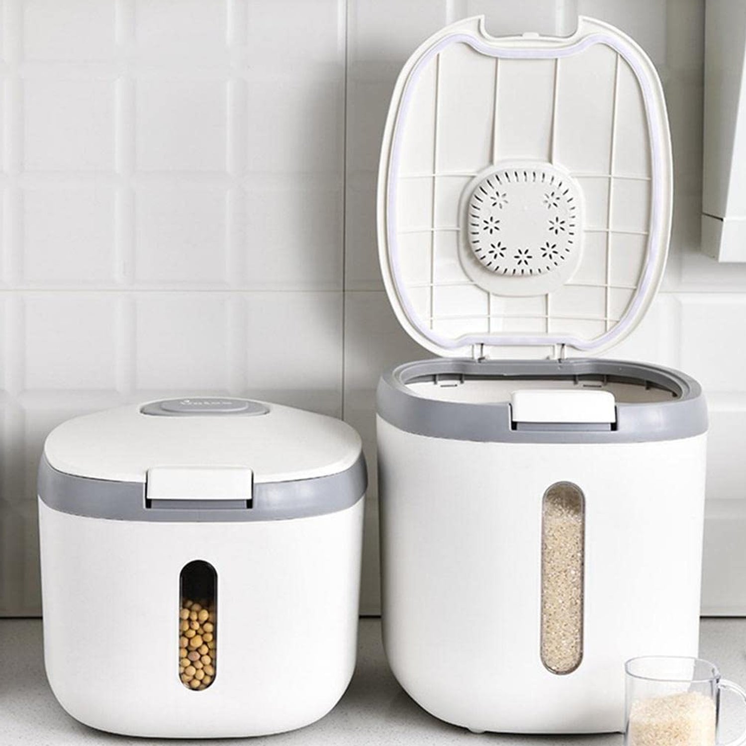 5285 Rice Storage Containers, Airtight Storage Box With Pouring Cups, Sealed Rice Bucket, Household Storage Box For home & Kitchen Use DeoDap 5285 Rice Storage Containers, Airtight Storage Box With Pouring Cups, Sealed Rice Bucket, Household Storage Box For home & Kitchen Use DeoDap